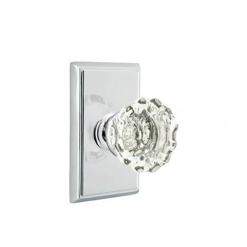 Astoria Knob Clear Passage With Rectangular Rose Bright Chrome Finish