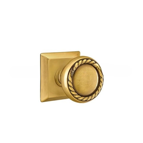 Rope Knob With Quincy Rose Passage French Antique Brass Finish