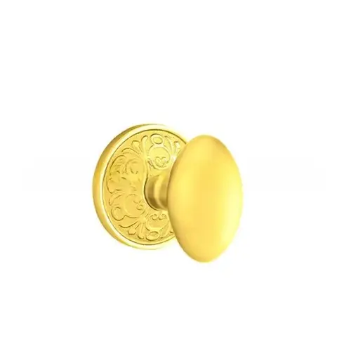 Egg Knob Privacy With Lancaster Rose Bright Brass Finish