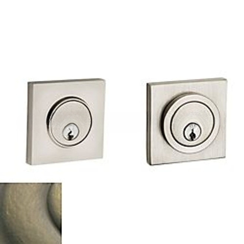 Contemporary Square Double Cylinder Deadbolt Antique Brass Finish