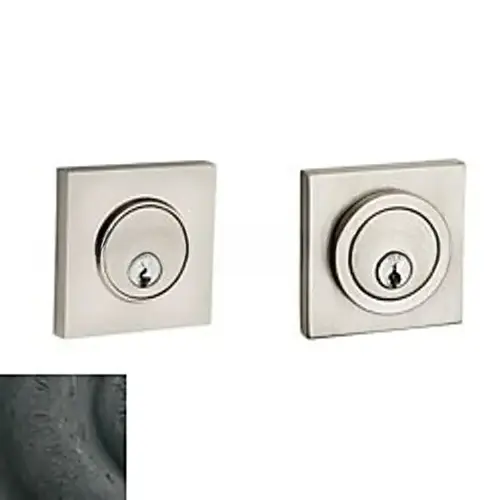 Contemporary Square Double Cylinder Deadbolt Distressed Oil Rubbed Bronze Finish