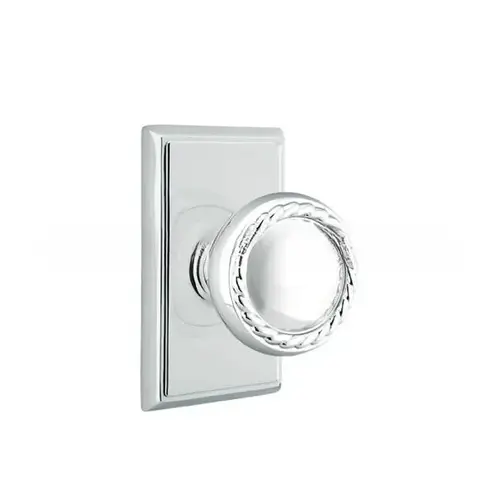 Rope Knob Privacy With Rectangular Rose Bright Chrome Finish