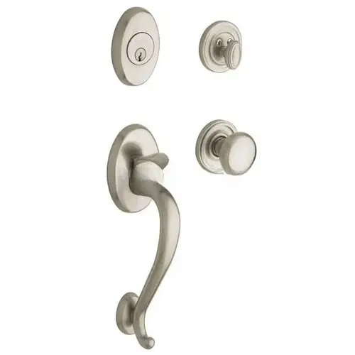 Logan Sectional Tubular Left Hand Double Cylinder Handleset Lifetime Satin Nickel Finish