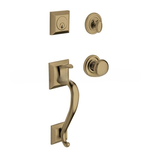 Madison Sectional Tubular Left Hand Full Dummy Handleset Antique Brass Finish