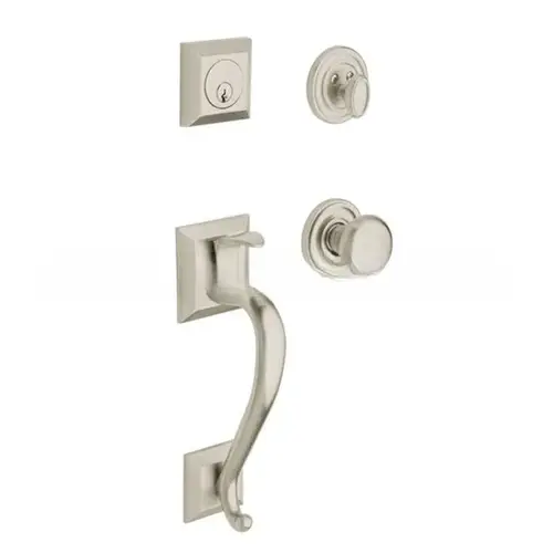 Madison Sectional Tubular Right Hand Double Cylinder Handleset Lifetime Satin Nickel Finish