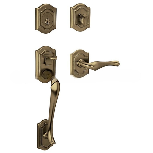 Bethpage Sectional Tubular Left Hand Double Cylinder Handleset Antique Brass Finish