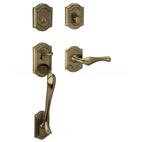 Bethpage Sectional Tubular Right Hand Double Cylinder Handleset Antique Brass Finish