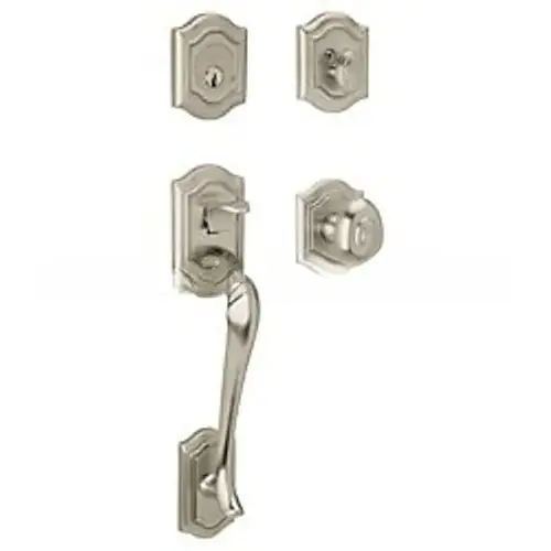 Bethpage Sectional Tubular Double Cylinder Handleset Lifetime Satin Nickel Finish