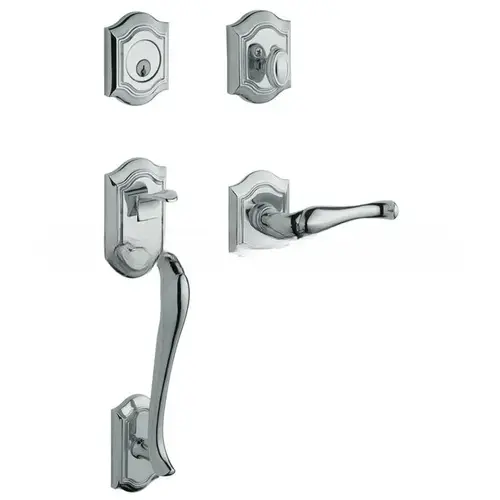 Bethpage Sectional Tubular Left Hand Single Cylinder Handleset Bright Chrome Finish