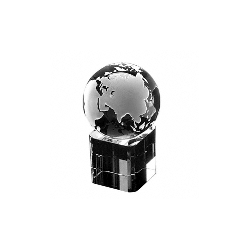 2-3/8" x 4" Small Glass Globe and Cube Base