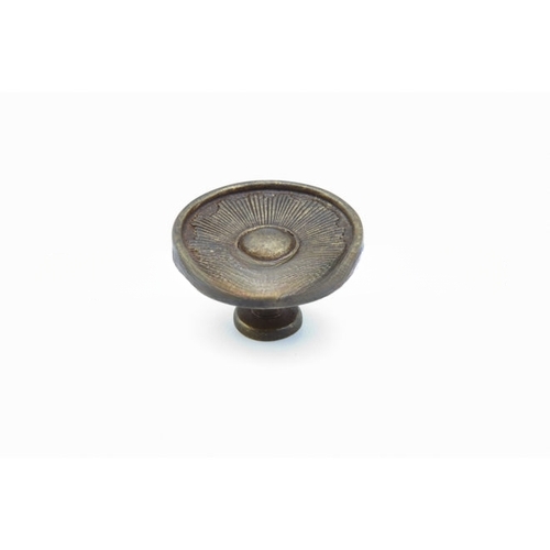 1-3/8" Sunburst Cabinet Knob Highlighted Bronze Finish