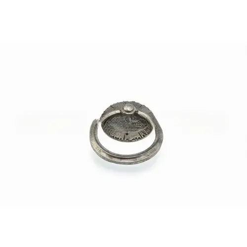 Sunburst Ring Pull and Backplate Antique Silver Finish