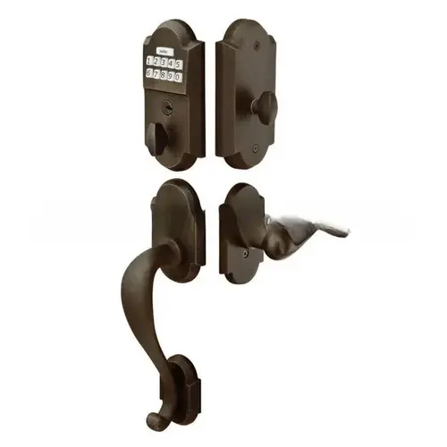 Teton Left Hand with Sandcast Bronze Electronic Keypad Single Cylinder Handleset Medium Bronze Finish