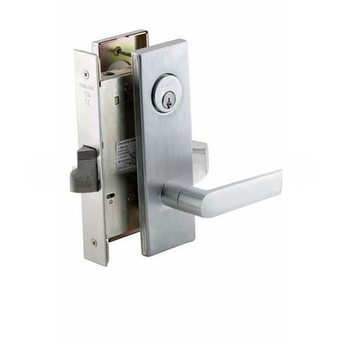 Apartment Entry Mortise Lock C Keyway with 06 Lever and N Escutcheon Satin Chrome Finish