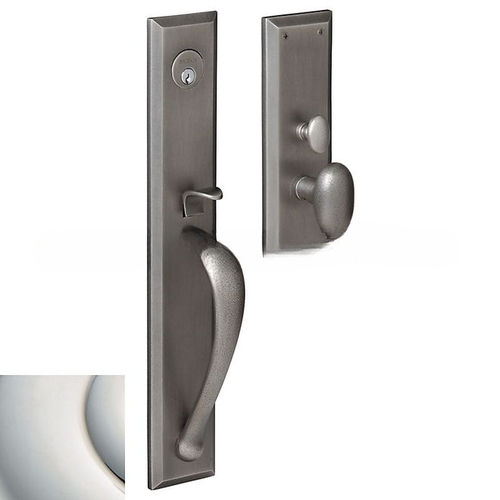 Cody Full Escutcheon Single Cylinder Entry Mortise Trim Lifetime Bright Nickel Finish