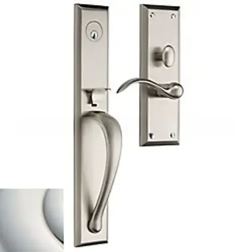 Cody Full Escutcheon Right Hand Single Cylinder Entry Mortise Trim Lifetime Bright Nickel Finish