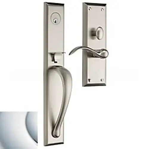 Cody Full Escutcheon Left Hand Single Cylinder Entry Mortise Trim Bright Chrome Finish