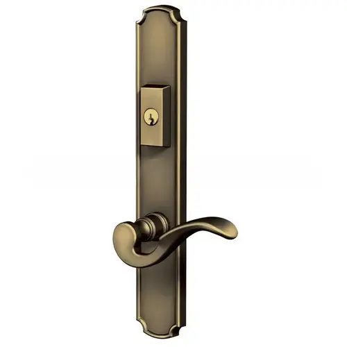 Bismark Multi Point Trim Keyed Entry with Turn Knob Configuration 4 Antique Brass Finish