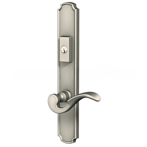 Bismark Multi Point Trim Keyed Entry with Turn Knob Configuration 2 Minus Lever Lifetime Satin Nickel Finish