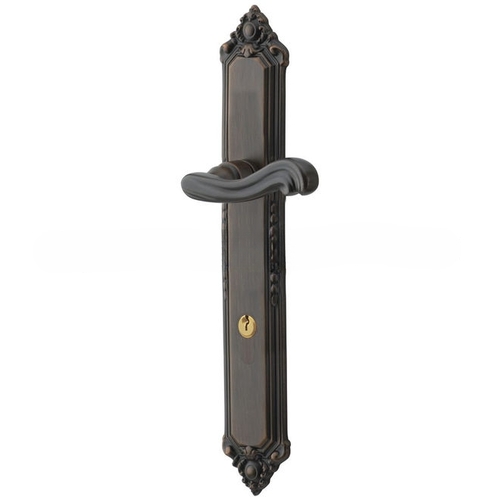 Kensington Multi Point Trim Keyed Entry with Turn Knob Configuration 1 Minus Lever Venetian Bronze Finish