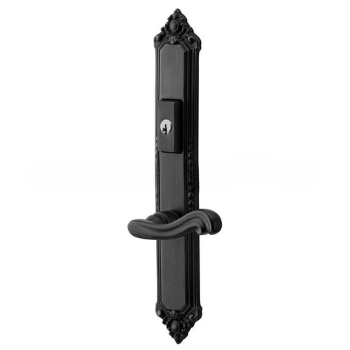 Kensington Multi Point Trim Keyed Entry with Turn Knob Configuration 2 Satin Black Finish