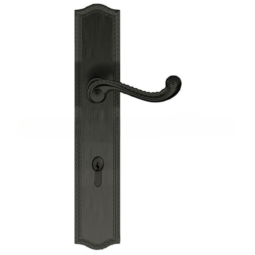 Bristol Multi Point Trim Keyed Entry with Turn Knob Configuration 1 Minus Lever Satin Black Finish