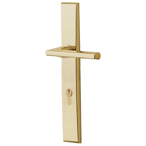 Lakeshore Multi Point Trim Keyed Entry with Turn Knob Configuration 1 Unlacquered Brass Finish