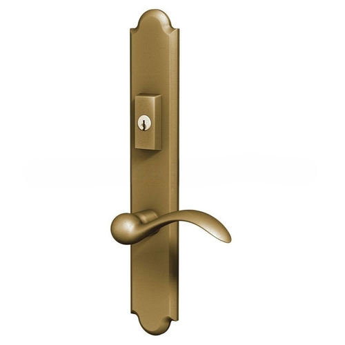 Boulder Multi Point Trim Keyed Entry with Turn Knob Configuration 4 Vintage Brass Finish