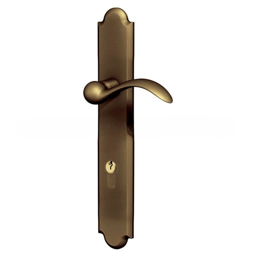 Boulder Multi Point Trim Keyed Entry with Turn Knob Configuration 1 Minus Lever Antique Brass Finish