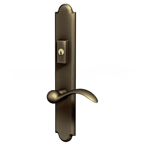 Boulder Multi Point Trim Keyed Entry with Turn Knob Configuration 4 Antique Brass Finish