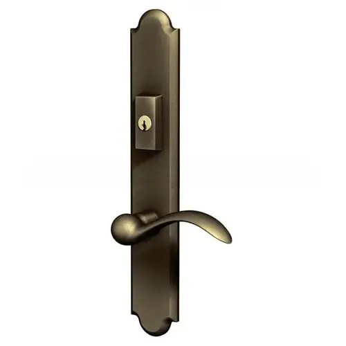 Boulder Multi Point Trim Keyed Entry with Turn Knob Configuration 2 Minus Lever Antique Brass Finish