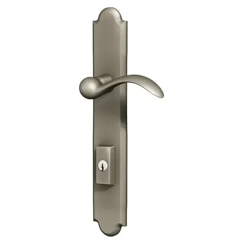 Boulder Multi Point Trim Keyed Entry with Turn Knob Configuration 3 Minus Lever Lifetime Satin Nickel Finish