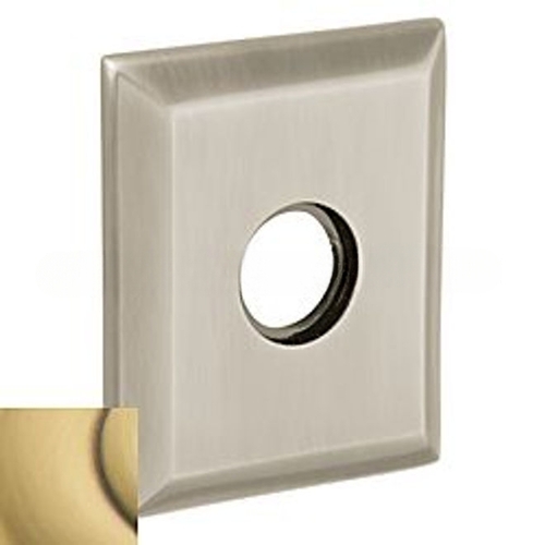 3-2/9" Square Passage Rose Pair Satin Brass With Brown Finish