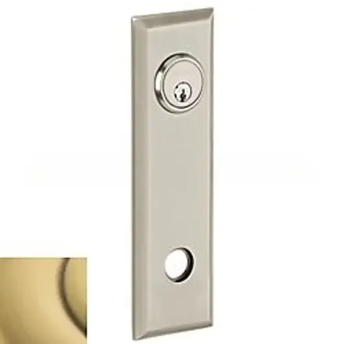 9-2/5" Square Entry Rose Pair Satin Brass With Brown Finish