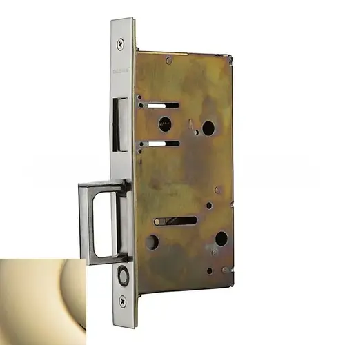 Pocket Door Strike with Pull for Dummy Side of Double Door Lifetime Brass Finish