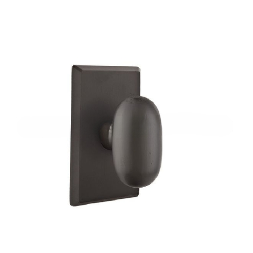 Bronze Egg Knob Privacy with Style # 3 Rose for 1-3/8" to 2-1/4" Door and CF Mechanism Flat Black Finish