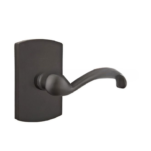 Teton Lever Left Hand Privacy With Style # 4 Rose Flat Black Finish