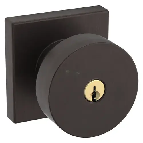 5250 Contemporary Knob with Square Rose Emergency Egress Keyed Entry Venetian Bronze Finish