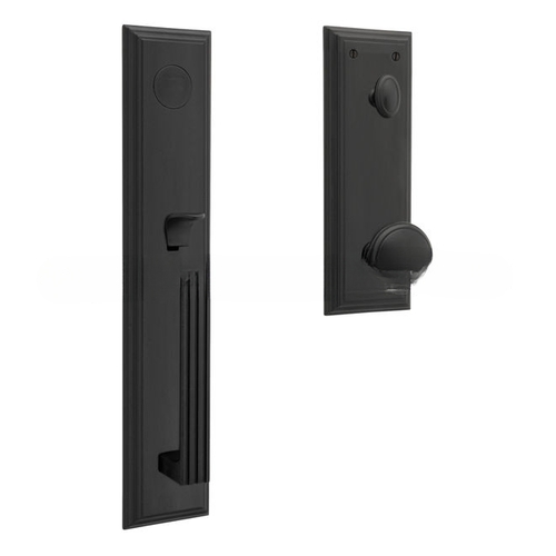 Tremont Full Escutcheon Full Dummy Tubular Handleset with 5069 Knob Distressed Oil Rubbed Bronze Finish