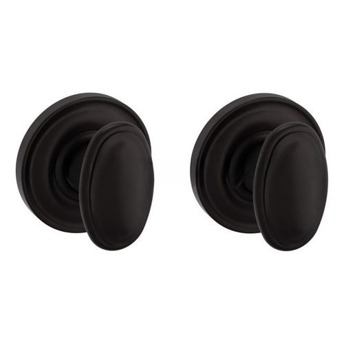 Preconfigured 5057 Knob with 5146 Rose Privacy Lock with 2-3/8" Backset and Full Lip Strike Oil Rubbed Bronze Finish