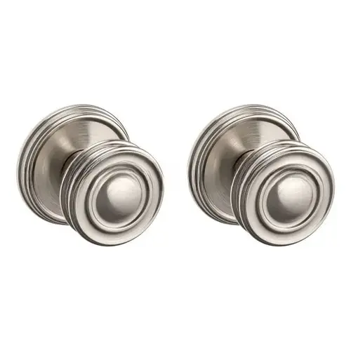 Preconfigured 5066 Knob with 5078 Rose Full Dummy Lock Lifetime Satin Nickel Finish