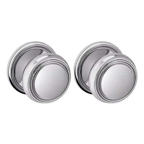 Preconfigured 5068 Knob with 5070 Rose Full Dummy Lock Bright Chrome Finish