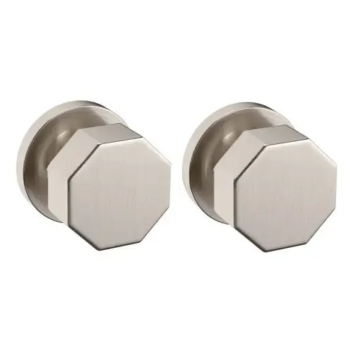 Preconfigured 5073 Knob with 5046 Rose Passage Lock with 2-3/8" Backset and Full Lip Strike Lifetime Satin Nickel Finish