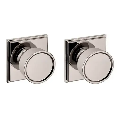 Preconfigured K007 Hollywood Hills Knob with R050 Rose Full Dummy Lock Lifetime Bright Nickel Finish