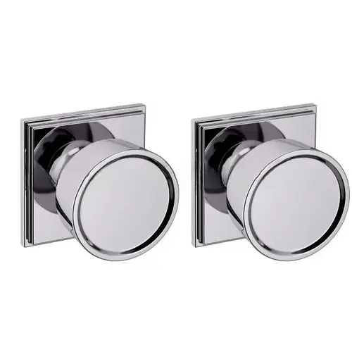 Preconfigured K008 Hollywood Hills Knob with R050 Rose Full Dummy Lock Bright Chrome Finish