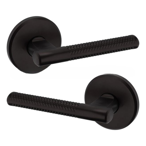 Preconfigured L015 Lever with R016 Rose Full Dummy Lock Oil Rubbed Bronze Finish