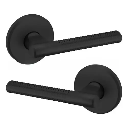 Preconfigured L015 Lever with R016 Rose Full Dummy Lock Satin Black Finish