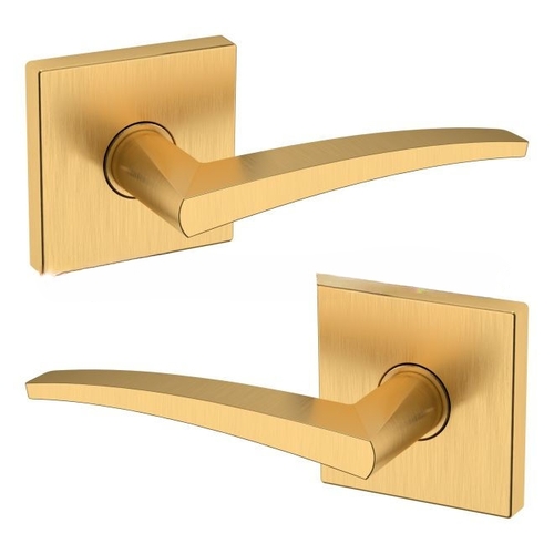 Preconfigured L022 Lever with R017 Rose Full Dummy Lock Lifetime Satin Brass Finish