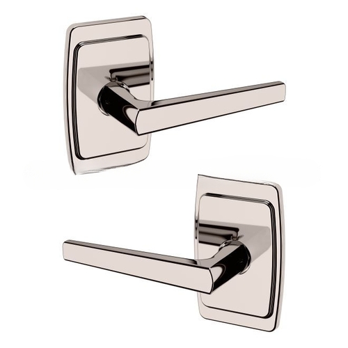 Preconfigured L024 Lever with R046 Rose Full Dummy Lock Lifetime Bright Nickel Finish