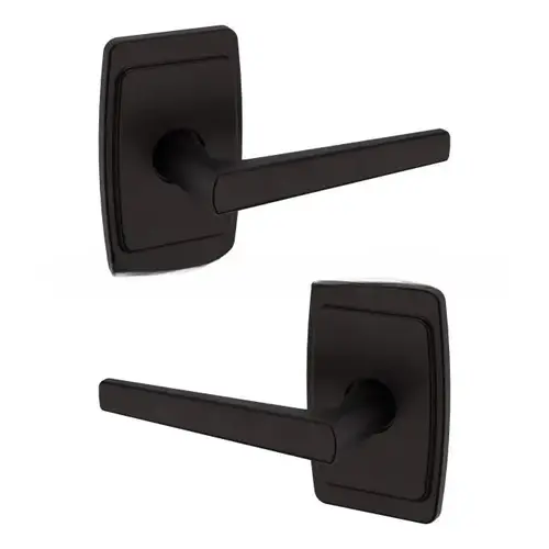 Preconfigured L024 Lever with R046 Rose Passage Lock with 2-3/8" Backset and Full Lip Strike Oil Rubbed Bronze Finish